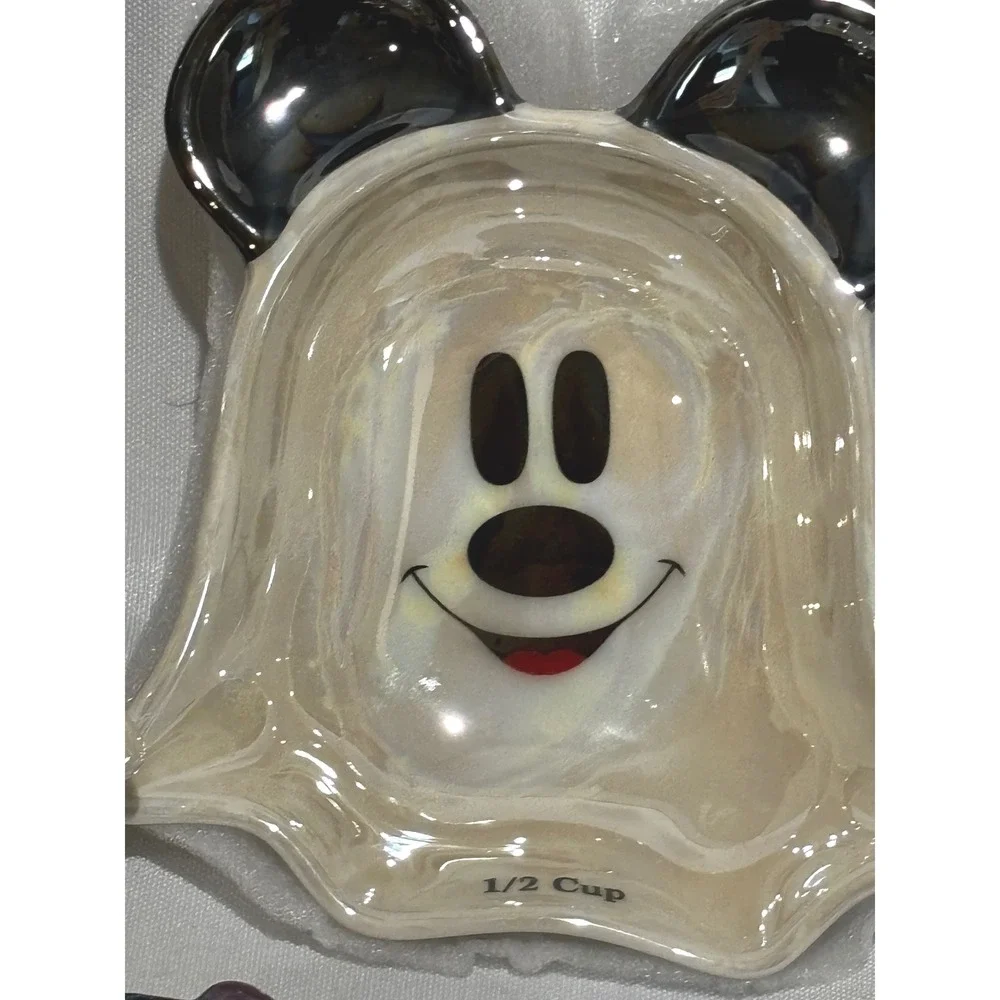 New Disney Mickey & Minnie Mouse‎ Ghost Iridescent Measuring Cup Set 4pc Collect